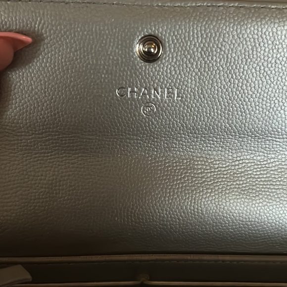 Authentic Chanel Quilted Chevron Boy Wallet Crossbody WOC - Picture 6 of 14